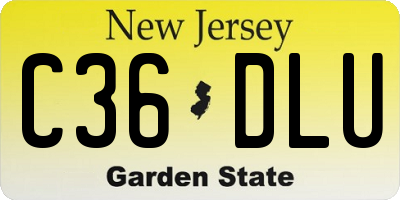 NJ license plate C36DLU