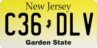 NJ license plate C36DLV