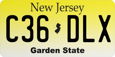 NJ license plate C36DLX