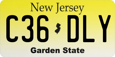 NJ license plate C36DLY
