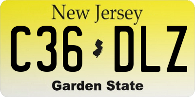 NJ license plate C36DLZ