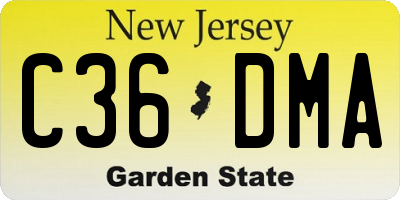 NJ license plate C36DMA
