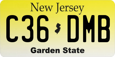 NJ license plate C36DMB