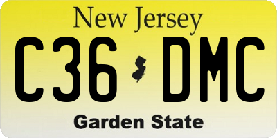 NJ license plate C36DMC