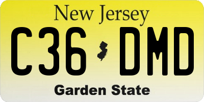 NJ license plate C36DMD