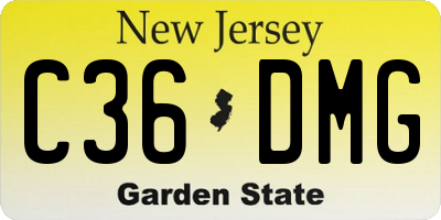NJ license plate C36DMG