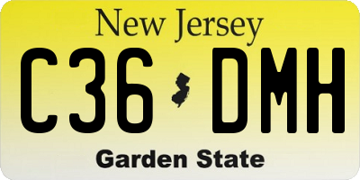 NJ license plate C36DMH