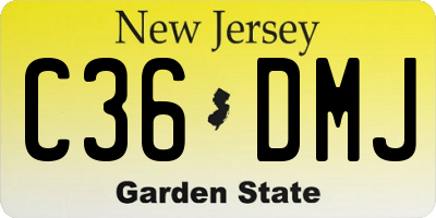 NJ license plate C36DMJ