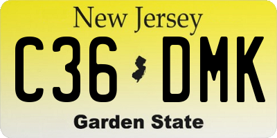 NJ license plate C36DMK
