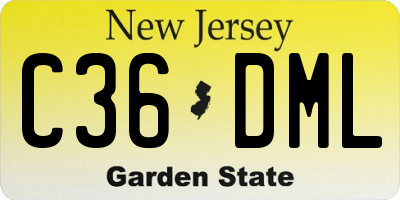 NJ license plate C36DML