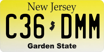 NJ license plate C36DMM