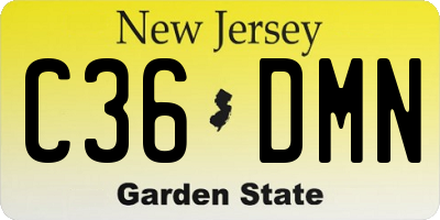 NJ license plate C36DMN