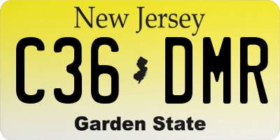 NJ license plate C36DMR