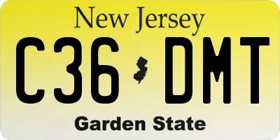 NJ license plate C36DMT