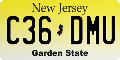 NJ license plate C36DMU