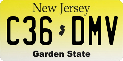 NJ license plate C36DMV