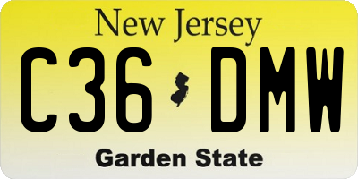 NJ license plate C36DMW