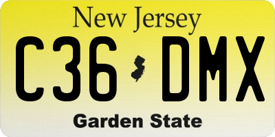 NJ license plate C36DMX