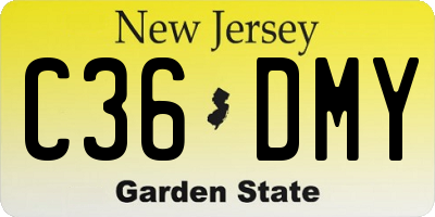 NJ license plate C36DMY