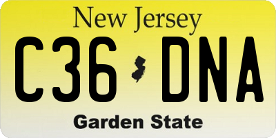 NJ license plate C36DNA