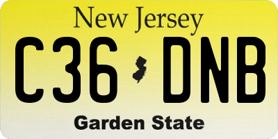 NJ license plate C36DNB