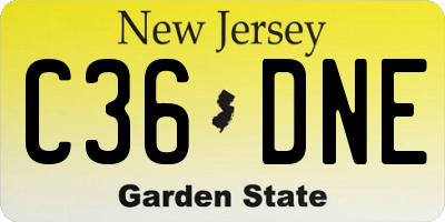 NJ license plate C36DNE