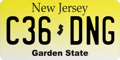 NJ license plate C36DNG