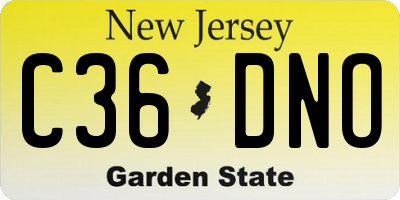 NJ license plate C36DNO