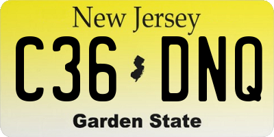 NJ license plate C36DNQ