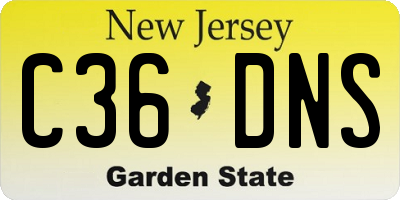 NJ license plate C36DNS