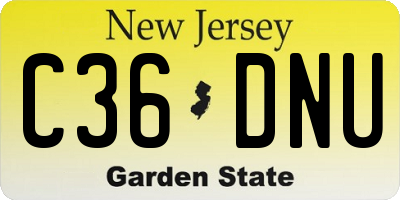 NJ license plate C36DNU