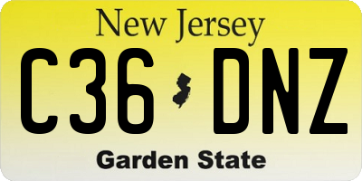 NJ license plate C36DNZ