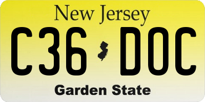 NJ license plate C36DOC