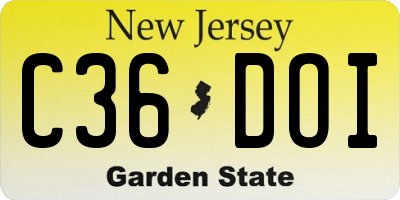 NJ license plate C36DOI