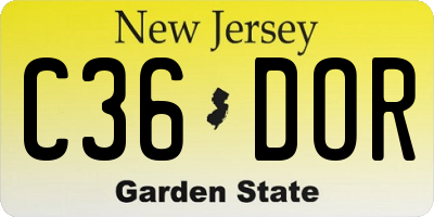 NJ license plate C36DOR