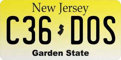NJ license plate C36DOS