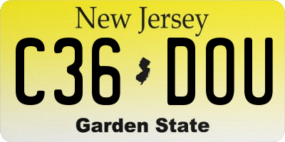 NJ license plate C36DOU