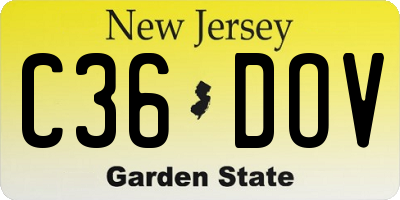 NJ license plate C36DOV