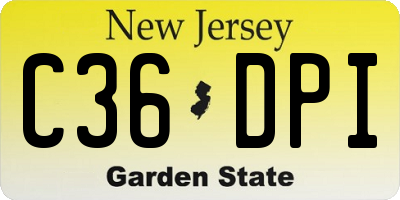 NJ license plate C36DPI