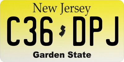 NJ license plate C36DPJ