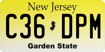 NJ license plate C36DPM
