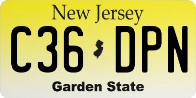 NJ license plate C36DPN