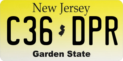 NJ license plate C36DPR