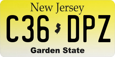 NJ license plate C36DPZ