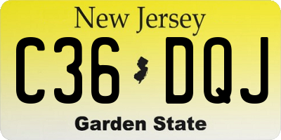 NJ license plate C36DQJ