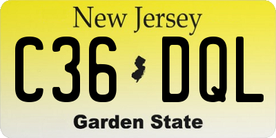 NJ license plate C36DQL