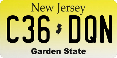 NJ license plate C36DQN