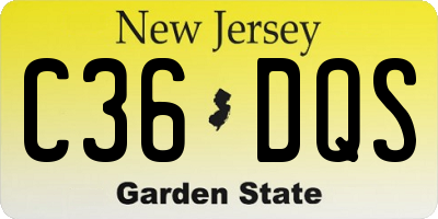 NJ license plate C36DQS