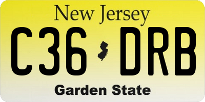 NJ license plate C36DRB