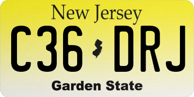 NJ license plate C36DRJ